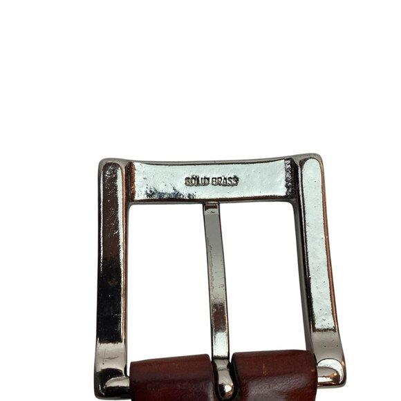 John W. Nordstrom Brown Leather Belt Woven Detail Mens 36 Handcrafted In USA - Picture 9 of 9